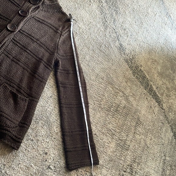 Ladies LH Sport brown medium weight sweater/ cardigan w/3 button snap closure L - Picture 8 of 10